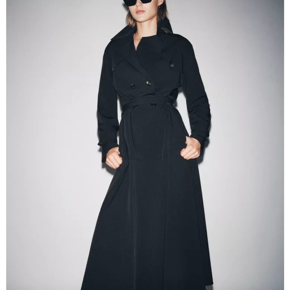 ZW COLLECTION TRENCH MIDI DRESS.